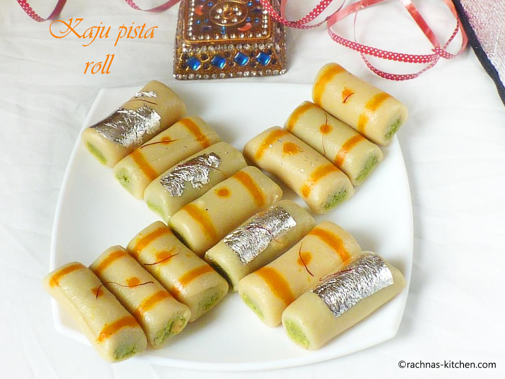 how to make kaju pista roll